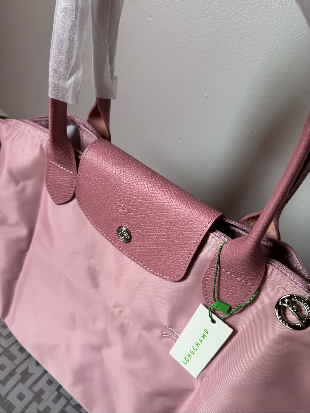 Longchamp Le Pliage Pink Nylon Tote Bag - Picture 2 of 7